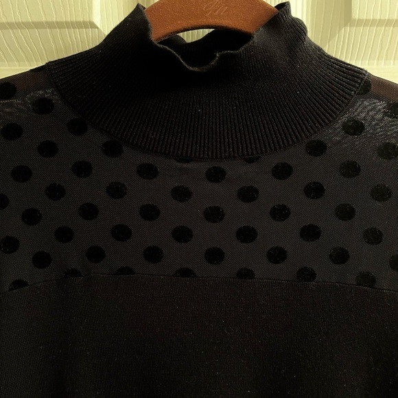 AUGUST SILK~BLACK ~SWEATER/ BLOUSE~NWOT~ M - Picture 2 of 5